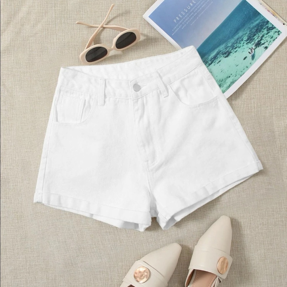 SHEIN 5-Pocket Solid Denim Shorts